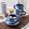 Hand-Painted Cloud Coffee Mug Set