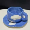 Hand-Painted Cloud Coffee Mug Set