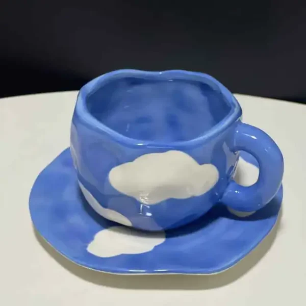 Hand-Painted Cloud Coffee Mug Set